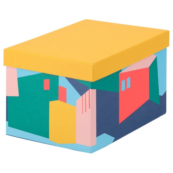 Коробка с крышкой, желтый, 18x25x15 см IKEA ТЬЕНА 504.341.33 - фото 1