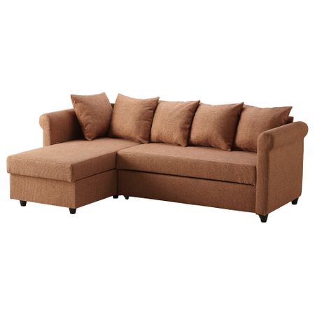 Диван-кровать с козеткой ЛАЛАБУ, Олем классический коричневый