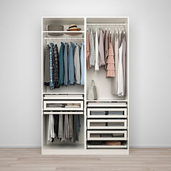 Гардероб, комбинация, белый 150x58x236 см IKEA PAX ПАКС 193.242.50 - схема-чертеж с размерами