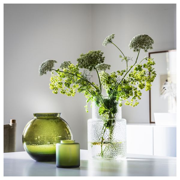 Ваза, зеленый, 19 см IKEA KONSTFULL КОНСТФУЛЛ 305.119.62 - схема-чертеж с размерами