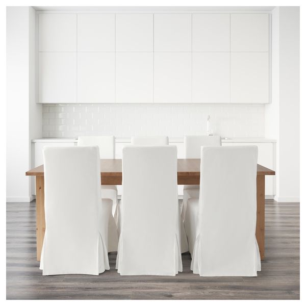 Стол и 6 стульев СТУРНЭС / ХЕНРИКСДАЛЬ, морилка,антик, Блекинге белый (201 см) - фото 2