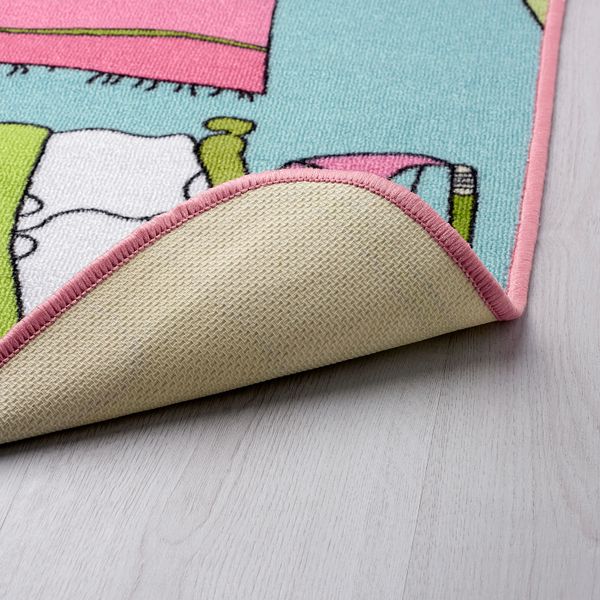 Ковер, короткий ворс, разноцветный 100x133 см IKEA RUMMET РУММЕТ 103.566.84 - схема-чертеж с размерами