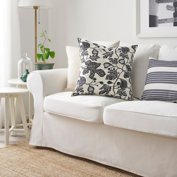 Чехол на подушку, неокрашенный/темно-серый 50x50 см IKEA ALPKLÖVER АЛЬПКЛЁВЕР 804.621.10 - фото 2