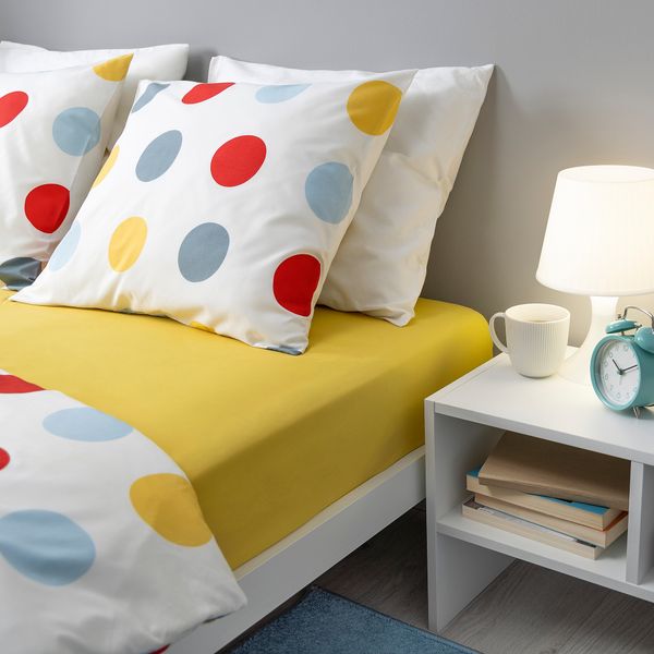 Простыня натяжная, желтый, 160x200 см IKEA BRUKSVARA 005.786.47 - фото 5