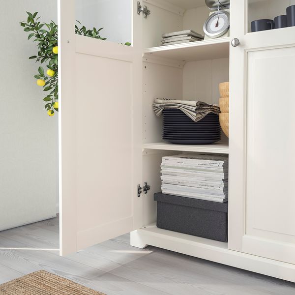 Шкаф книжный со стеклянными дверьми, 96x214 см, белый IKEA LIATORP ЛИАТОРП 190.287.54 - фото 5