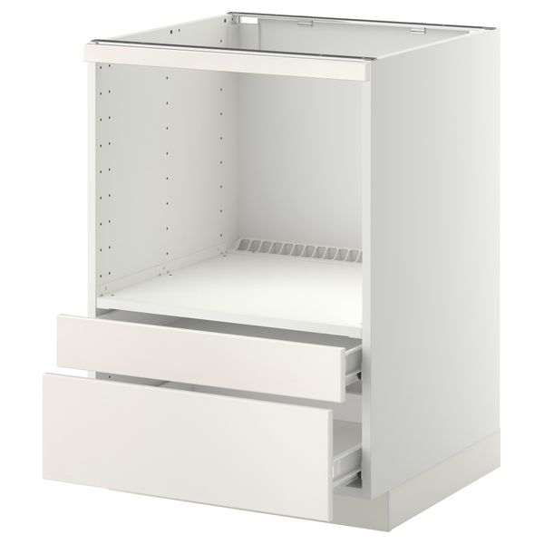 Напольный шкаф для комбинирования СВЧ, ящики МЕТОД / ФОРВАРА, белый, Веддинге белый (60x60 см) - схема-чертеж с размерами