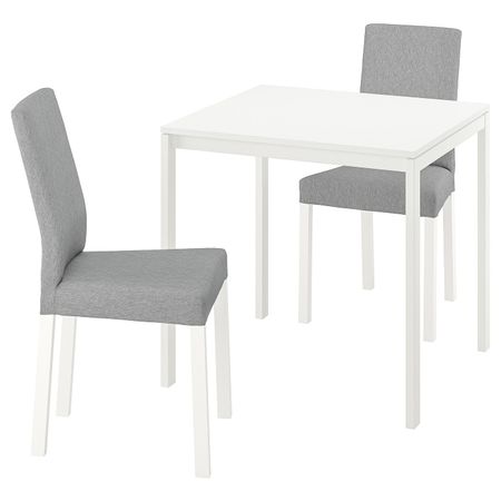 Стол и 2 стула, белый/Книса светло-серый 75 см IKEA MELLTORP МЕЛЬТОРП / KÄTTIL КЭТТИЛ 194.281.96