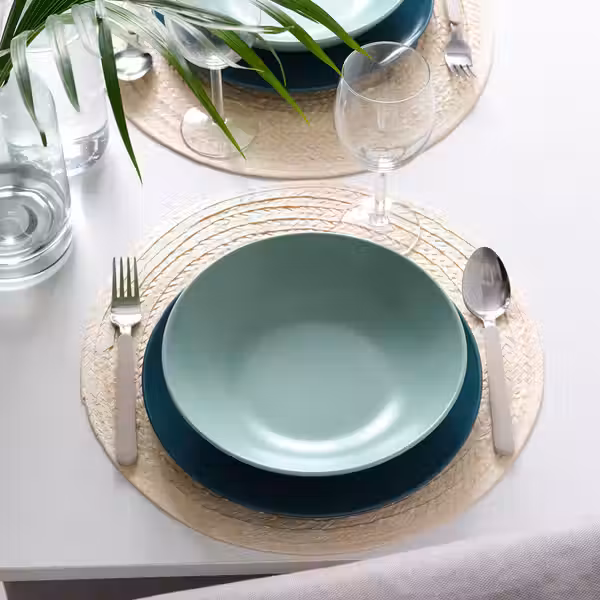 FÄRGKLAR Тарелка глубокая - матовая поверхность светлая бирюза 23 см - схема-чертеж с размерами