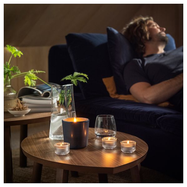 Свеча греющая ароматическая, Ветиверия и герань, черно-бирюзовый, 3.5 ч IKEA FRUKTSKOG 105.558.53 - фото 7