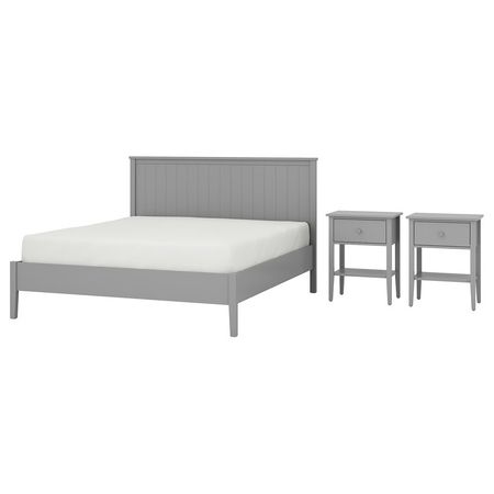 GULLABERG Комплект мебели д/спальни, 3 предм. - серый 140x200 см