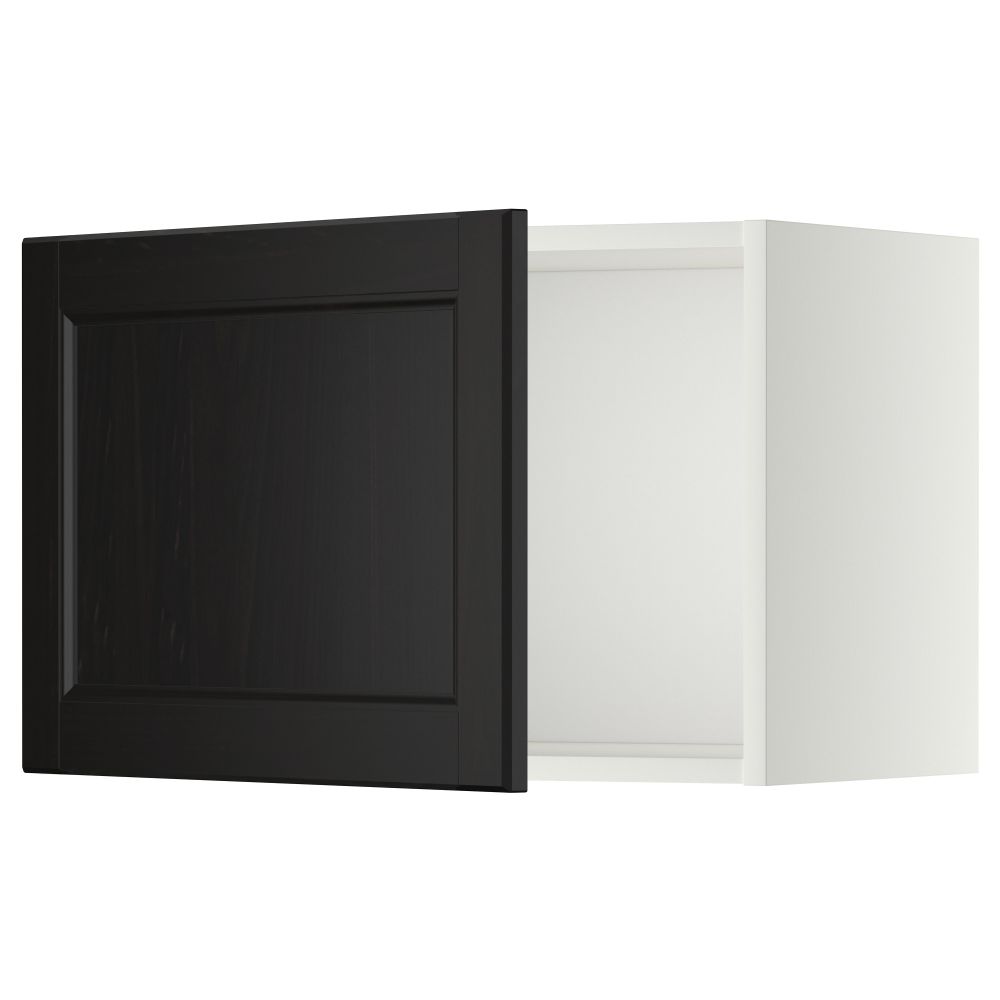 Шкаф навесной МЕТОД, белый, Лаксарби черно-коричневый - схема-чертеж с размерами