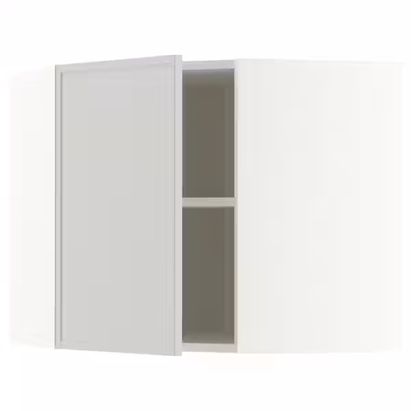 METOD Угловой навесной шкаф с полками - белый/Aspudden светло-серый 68x60 см - фото 1