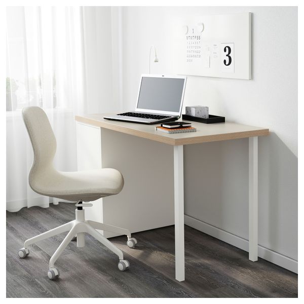 Стол ЛИННМОН / ГОДВИН, бежевый, белый (120x60 см) - фото 2