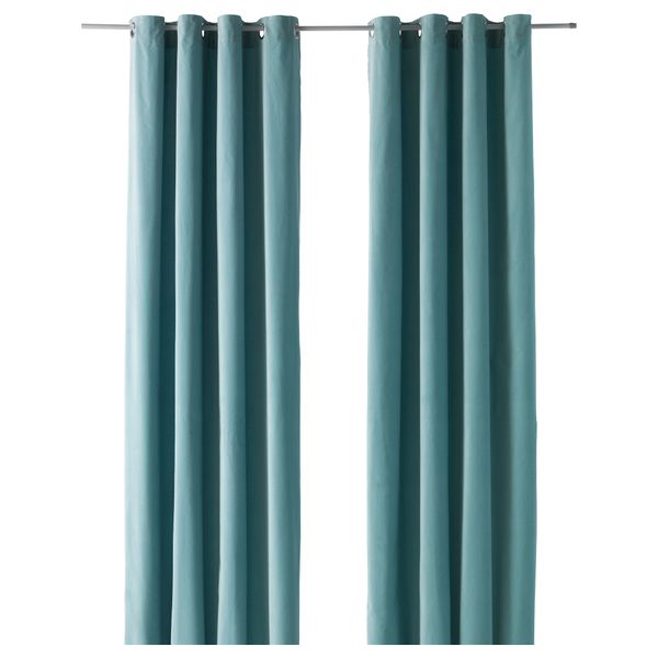 Гардины, 1 пара САНЕЛА, светлая бирюза (140x300 см) - фото 1