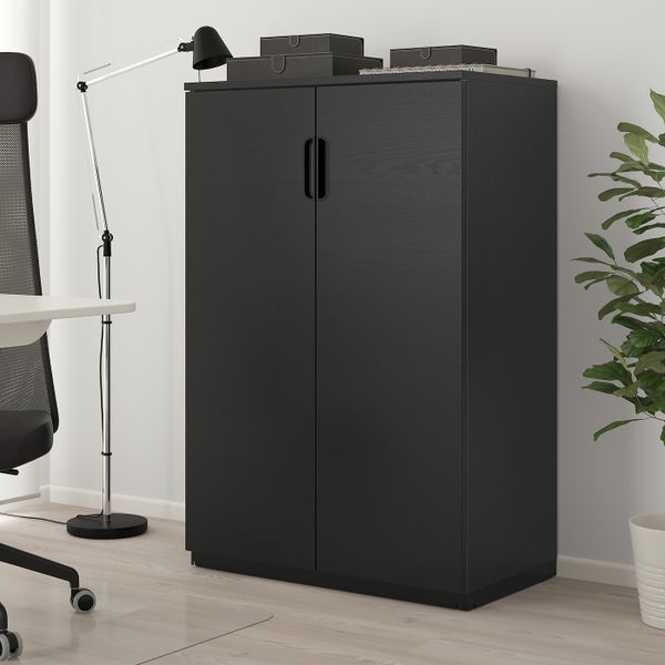 Шкаф с дверями, ясеневый шпон, черная морилка 80x120 см IKEA GALANT ГАЛАНТ 503.651.44 - фото 2