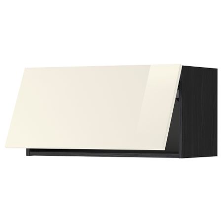 Горизонтальный навесной шкаф МЕТОД, черный, Рингульт кремовый