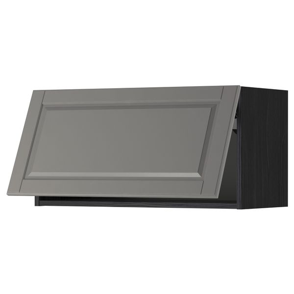 Горизонтальный навесной шкаф МЕТОД, черный, Будбин серый - схема-чертеж с размерами