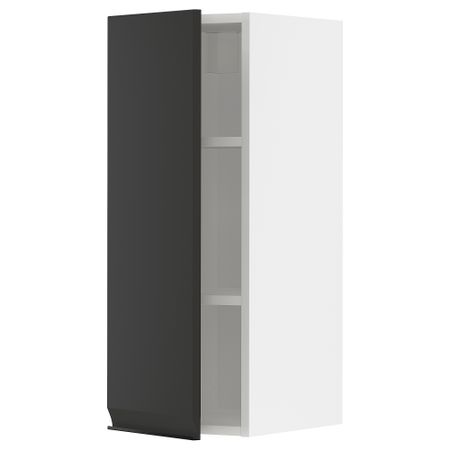 Навесной шкаф с полками, белый, Upplöv матовый антрацит, 30x80 см IKEA METOD МЕТОД 594.940.90