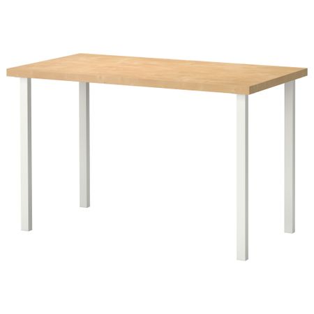 Стол ЛИННМОН / ГОДВИН, под березу, белый (120x60 см)