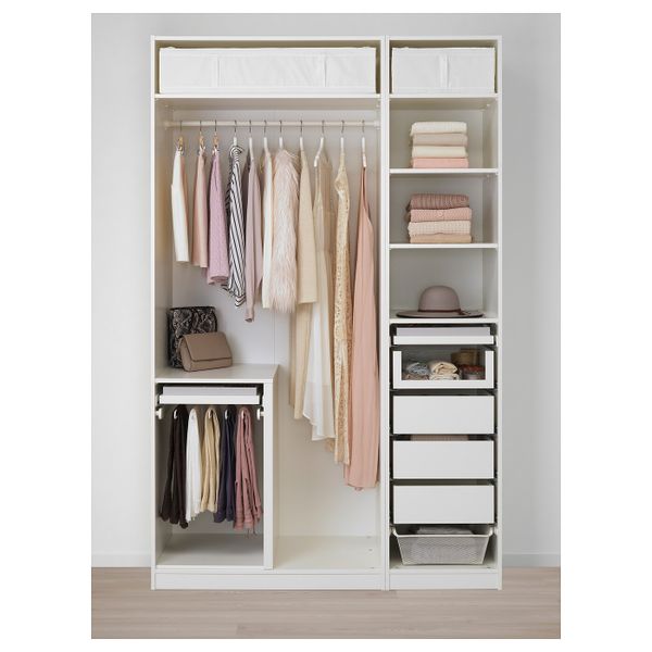 Гардероб, белый, Тисседаль белый, 150x60x236 см IKEA ПАКС 492.649.66 - схема-чертеж с размерами