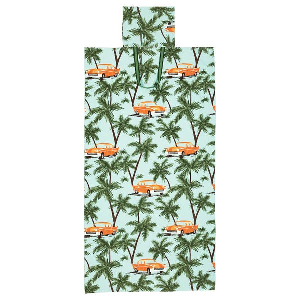 Пляжное полотенце с сумкой, орнамент «пальма/машина» синий 100x180 см IKEA СОЛБЛЕКТ 804.606.15 - фото 1