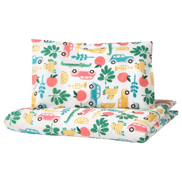 Детское постельное белье, 3 предм., разноцветный 60x120 см IKEA RÖRANDE РЁРАНДЕ 404.625.55 - фото 2