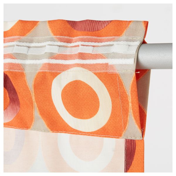 Гардины, 1 пара ВИТПИТТА, бежевый, оранжевый (145x270 см) - схема-чертеж с размерами