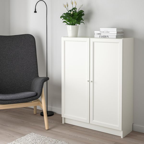 Стеллаж с дверьми, белый 80x30x106 см IKEA BILLY БИЛЛИ / OXBERG ОКСБЕРГ 192.810.43 - фото 2