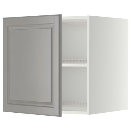 Верхний шкаф для холодильник, морозильник, белый, Bodbyn серый, 60x60 см IKEA METOD МЕТОД 994.591.98