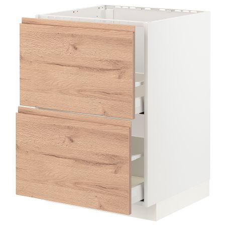 Напольный шкаф под мойку + 2 фасада, 2 ящик, 60x60 cm IKEA METOD МЕТОД, MAXIMERA МАКСИМЕРА 794.029.33