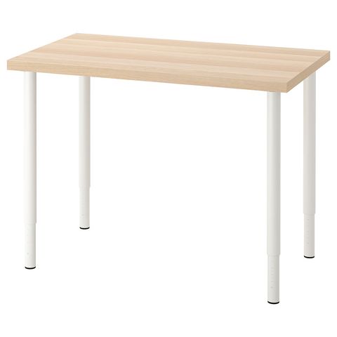 LINNMON / OLOV Письменный стол - под беленый дуб/белый 100x60 см