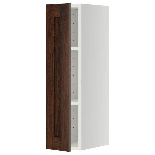 Шкаф навесной с полкой, белый/Эдсерум коричневый 20x80 см IKEA METOD МЕТОД 492.268.04 - схема-чертеж с размерами