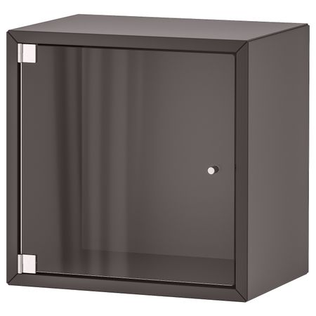 Навесной шкаф со стеклянной дверью, темно-серый 35x25x35 см IKEA EKET ЭКЕТ 093.363.43