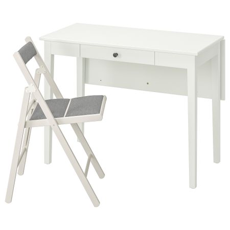 Стол и 1 стул, белый, Knisa светло-серый IKEA TERJE ТЕРЬЕ, IDANÄS ИДАНЭС 093.887.56