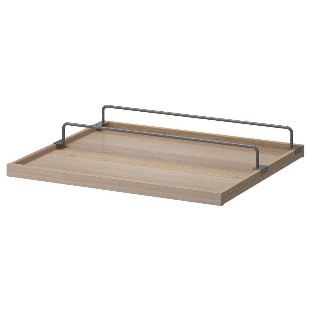 Выдвижная полка + вставка для обуви КОМПЛИМЕНТ, под беленый дуб, темно-серый - схема-чертеж с размерами