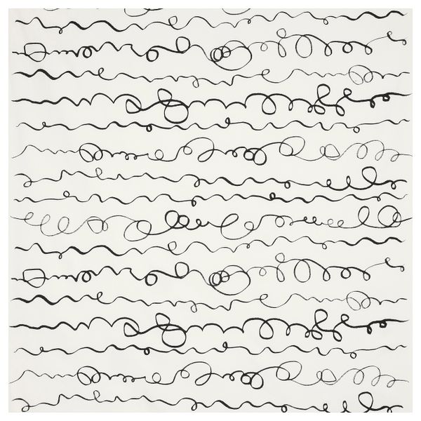 Ткань, белый, черный 150 см IKEA LINVECKLARE ЛИНВЕККЛАРЕ 605.139.26 - фото 1