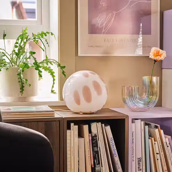 FADO Лампа настольная - розовый/стекло 25 см - фото 3