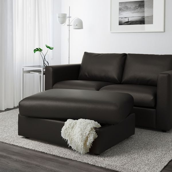 Табурет для ног с ящик для/хрн, Фарста черный IKEA ВИМЛЕ 903.593.15 - фото 4