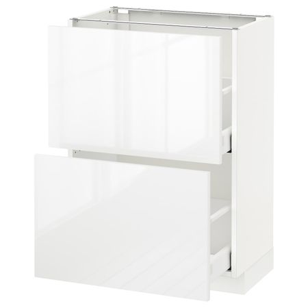 Напольный шкаф с 2 ящиками, белый/Рингульт белый 60x37 см IKEA METOD МЕТОД / MAXIMERA МАКСИМЕРА 792.359.63