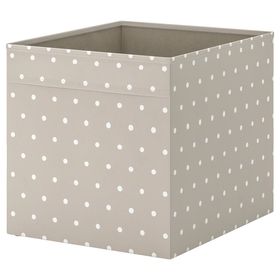 DRÖNA Коробка - бежевый/точечный 33x38x33 см