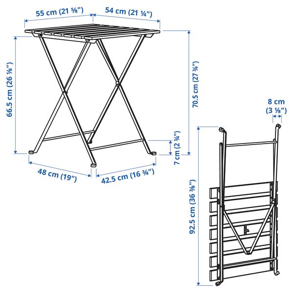 Стол + 2 стула, для сада, белый, зеленый IKEA TÄRNÖ ТЭРНО 194.907.77 - фото 9
