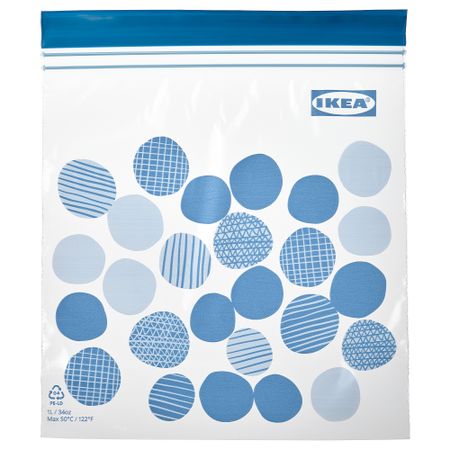 Пакет закрывающийся, 1 л, с рисунком, ярко-синий IKEA ISTAD ИСТАД 905.536.66
