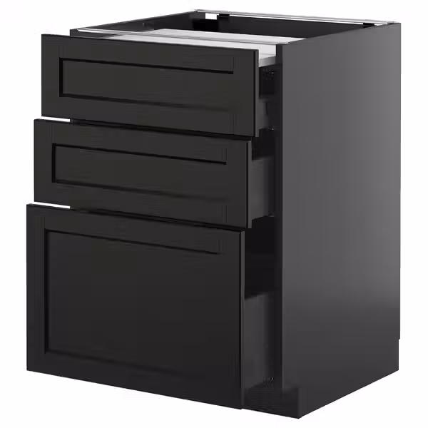 METOD / KNIVSHULT Напольный шкаф с выдвиж панелью/3ящ - фото 1