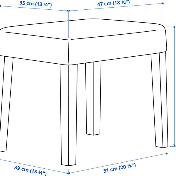 Каркас табурета, черный IKEA SAKARIAS ЗАКАРИАС 704.635.01 - схема-чертеж с размерами