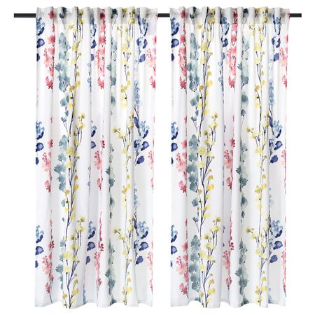 Гардины, 2 шт., цветок разноцветный 145x180 см IKEA ASKARIA АСКАРИА 604.745.00