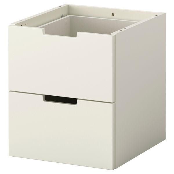 Модульный комод с 2 ящиками НОРДЛИ, белый - схема-чертеж с размерами