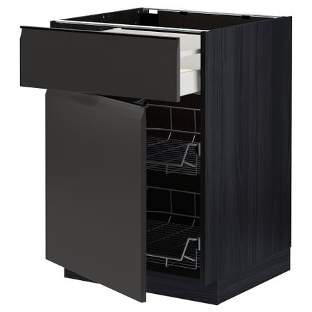 Напольный шкаф с проволочной корзиной, ящик, дверью IKEA METOD МЕТОД, MAXIMERA МАКСИМЕРА 094.956.19
