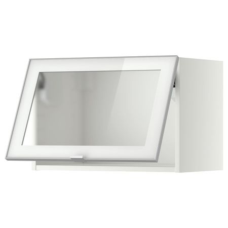 Горизонтальный навесная шкаф со стеклянной дверью, белый/Ютис матовое стекло 60x40 см IKEA МЕТОД 792.383.44