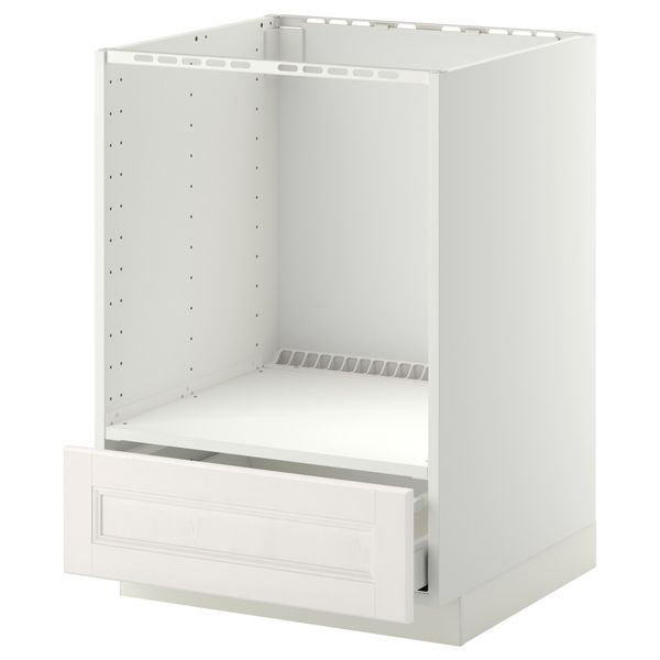 Напольный шкаф для духовки, с ящиком МЕТОД / МАКСИМЕРА, белый, Лаксарби белый (60x60 см) - схема-чертеж с размерами