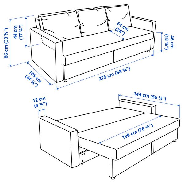 IKEA, дополнительный ракурс - схема-чертеж с размерами